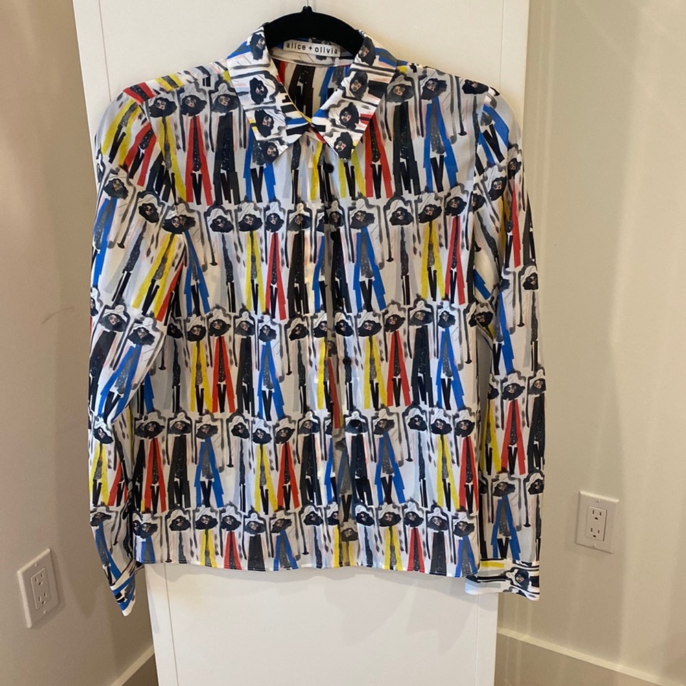 Alice and Olivia button up silk top